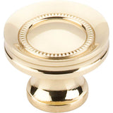 Top Knobs - Button Faced Knob 1 1/4 Inch Polished Brass - Polished Brass