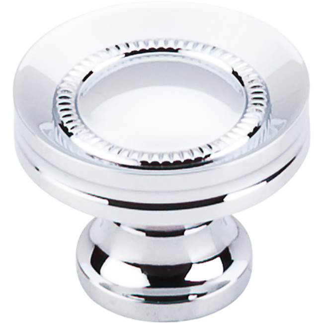 Top Knobs - Button Faced Knob 1 1/4 Inch Polished Chrome - Polished Chrome