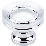Top Knobs - Button Faced Knob 1 1/4 Inch Polished Chrome - Polished Chrome