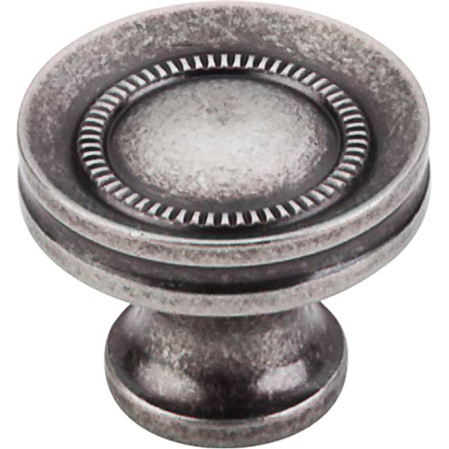Top Knobs - Button Faced Knob 1 1/4 Inch Pewter Antique - Pewter Antique