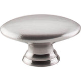 Top Knobs - Flat Oval Knob 1 1/2 Inch Brushed Satin Nickel - Brushed Satin Nickel