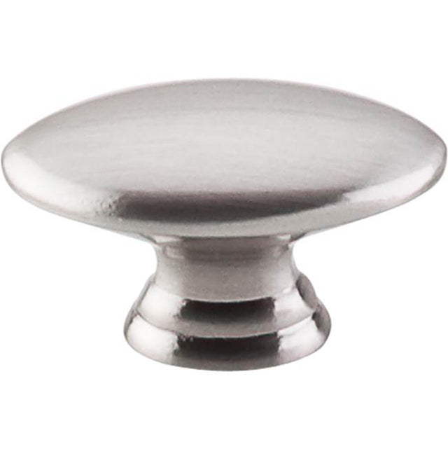 Top Knobs - Flat Oval Knob 1 1/2 Inch Brushed Satin Nickel - Brushed Satin Nickel