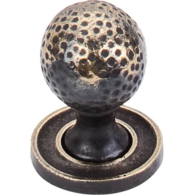 Top Knobs - Paris Knob Mottled 1 1/4 Inch w/Backplate Dark Antique Brass - Dark Antique Brass