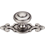 Top Knobs - Canterbury Knob 1 1/4 Inch w/Backplate Pewter Antique - Pewter Antique