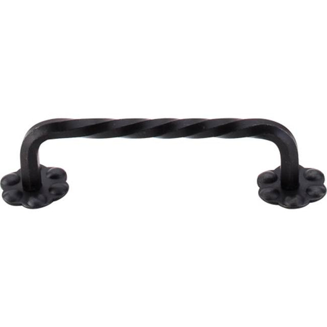 Top Knobs - Thin Twist D Pull 3 15/16 Inch (c-c) w/Backplate Patina Black - Patina Black