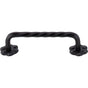 Top Knobs - Thin Twist D Pull 3 15/16 Inch (c-c) w/Backplate Patina Black - Patina Black