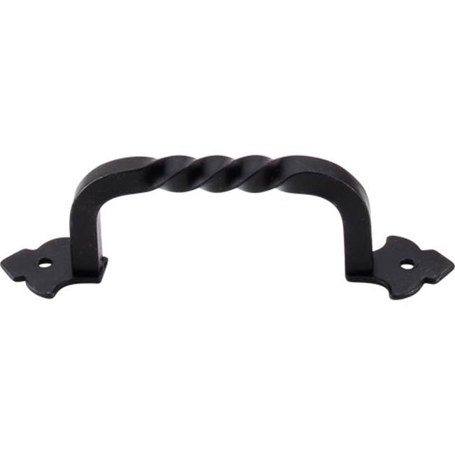 Top Knobs - Fixed Norman Crest Pull 4 Inch (c-c) Patina Black - Patina Black
