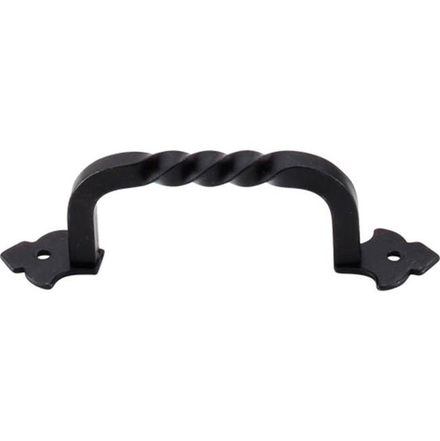 Top Knobs - Fixed Norman Crest Pull 4 Inch (c-c) Patina Black - Patina Black