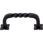 Top Knobs - Twist Pull 3 Inch (c-c) w/Backplates Patina Black - Patina Black