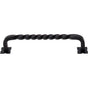 Top Knobs - Square Twist D Pull 6 Inch (c-c) w/Backplates Patina Black - Patina Black
