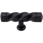 Top Knobs - Square Twist T-Handle 3 3/16 Inch (c-c) Patina Black - Patina Black