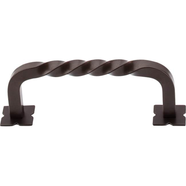 Top Knobs - Square Twist D Pull 3 3/4 inch (c-c) w/Backplates Oil Rubbed Bronze - Oil Rubbed Bronze