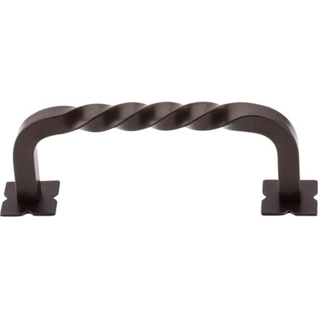 Top Knobs - Square Twist D Pull 3 3/4 inch (c-c) w/Backplates Oil Rubbed Bronze - Oil Rubbed Bronze
