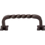 Top Knobs - Square Twist D Pull 3 3/4 inch (c-c) w/Backplates Oil Rubbed Bronze - Oil Rubbed Bronze