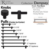 Dempsey Round Knob 1 1/4 Inch Ash Gray