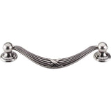 Top Knobs - Ribbon and Reed Drop Pull 5 1/16 Inch (c-c) Pewter Antique - Pewter Antique