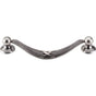 Top Knobs - Ribbon and Reed Drop Pull 5 1/16 Inch (c-c) Pewter Antique - Pewter Antique