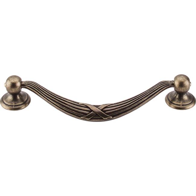 Top Knobs - Ribbon and Reed Drop Pull 5 1/16 Inch (c-c) German Bronze - German Bronze