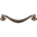 Top Knobs - Ribbon and Reed Drop Pull 5 1/16 Inch (c-c) German Bronze - German Bronze