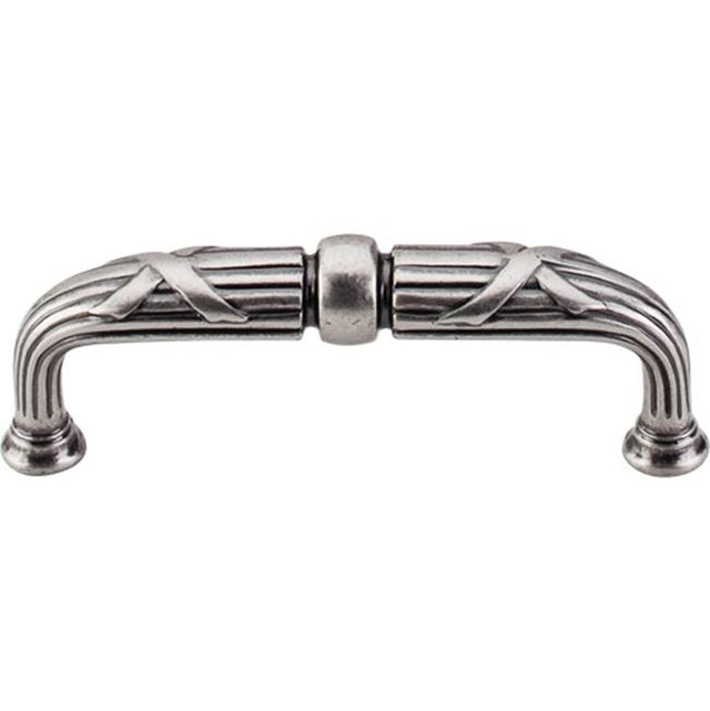 Top Knobs - Ribbon and Reed D Pull 3 3/4 Inch (c-c) Pewter Antique - Pewter Antique