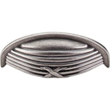 Top Knobs - Ribbon and Reed Cup Pull 3 Inch (c-c) Pewter Antique - Pewter Antique
