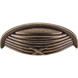 Top Knobs - Ribbon and Reed Cup Pull 3 Inch (c-c) German Bronze - German Bronze