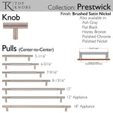 Prestwick Pull 6 5/16 Inch (c-c) Ash Gray