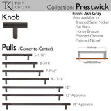 Prestwick Pull 6 5/16 Inch (c-c) Ash Gray