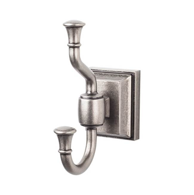 Top Knobs - Stratton Bath Double Hook  Antique Pewter - Antique Pewter