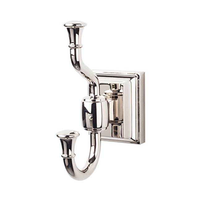 Top Knobs - Stratton Bath Double Hook  Polished Nickel - Polished Nickel