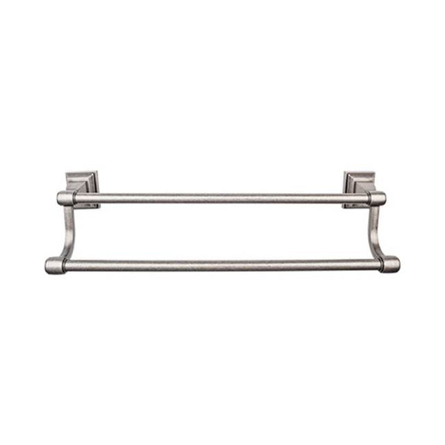 Top Knobs - Stratton Bath Towel Bar 18 Inch Double Antique Pewter - Antique Pewter