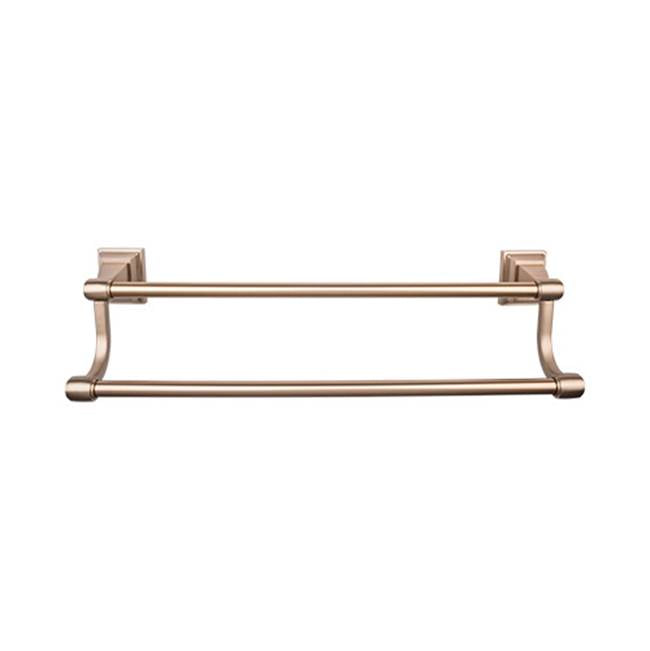 Top Knobs - Stratton Bath Towel Bar 18 Inch Double Brushed Bronze - Brushed Bronze