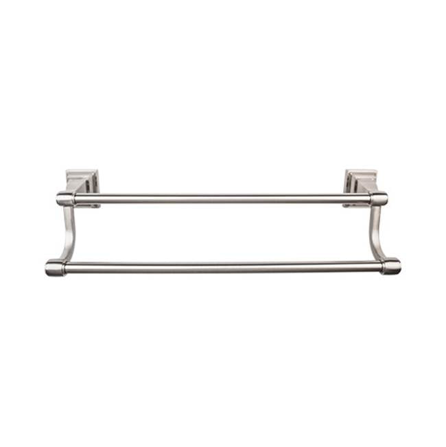 Top Knobs - Stratton Bath Towel Bar 18 Inch Double Brushed Satin Nickel - Brushed Satin Nickel