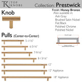 Prestwick Pull 6 5/16 Inch (c-c) Ash Gray