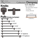 Dempsey Pull 12 Inch (c-c) Ash Gray