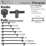 Dempsey Pull 7 9/16 Inch (c-c) Ash Gray
