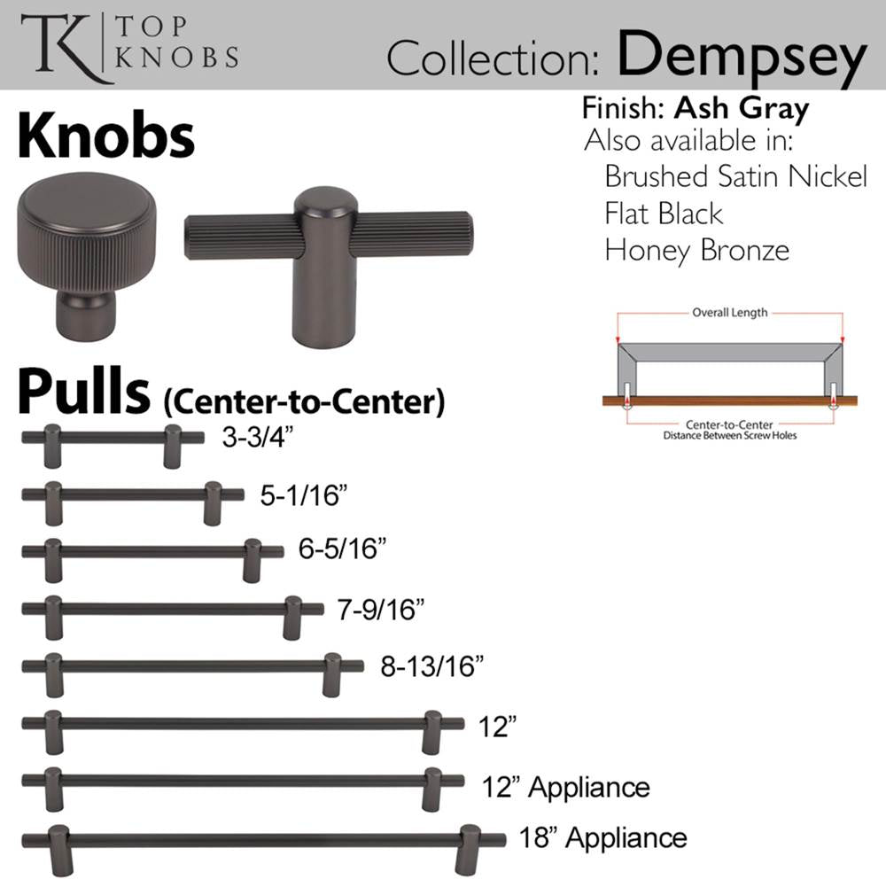 Dempsey Pull 3 3/4 Inch (c-c) Ash Gray