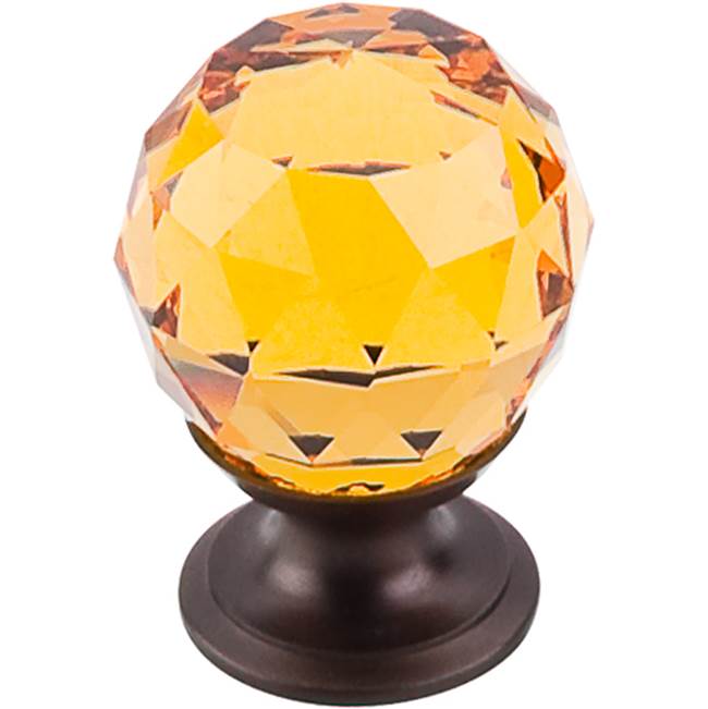 Top Knobs - Amber Crystal Knob 1 1/8 Inch Oil Rubbed Bronze Base - Oil Rubbed Bronze