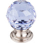 Top Knobs - Light Blue Crystal Knob 1 1/8 Inch Brushed Satin Nickel Base - Brushed Satin Nickel