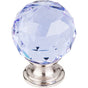 Top Knobs - Light Blue Crystal Knob 1 3/8 Inch Brushed Satin Nickel Base - Brushed Satin Nickel