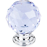 Top Knobs - Light Blue Crystal Knob 1 3/8 Inch Polished Chrome Base - Polished Chrome