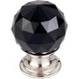 Top Knobs - Black Crystal Knob 1 1/8 Inch Brushed Satin Nickel Base - Brushed Satin Nickel