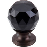 Top Knobs - Black Crystal Knob 1 1/8 Inch Oil Rubbed Bronze Base - Oil Rubbed Bronze