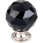 Top Knobs - Black Crystal Knob 1 3/8 Inch Brushed Satin Nickel Base - Brushed Satin Nickel
