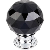 Top Knobs - Black Crystal Knob 1 3/8 Inch Polished Chrome Base - Polished Chrome