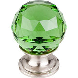 Top Knobs - Green Crystal Knob 1 1/8 Inch Brushed Satin Nickel Base - Brushed Satin Nickel