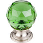 Top Knobs - Green Crystal Knob 1 1/8 Inch Brushed Satin Nickel Base - Brushed Satin Nickel