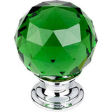 Top Knobs - Green Crystal Knob 1 3/8 Inch Polished Chrome Base - Polished Chrome
