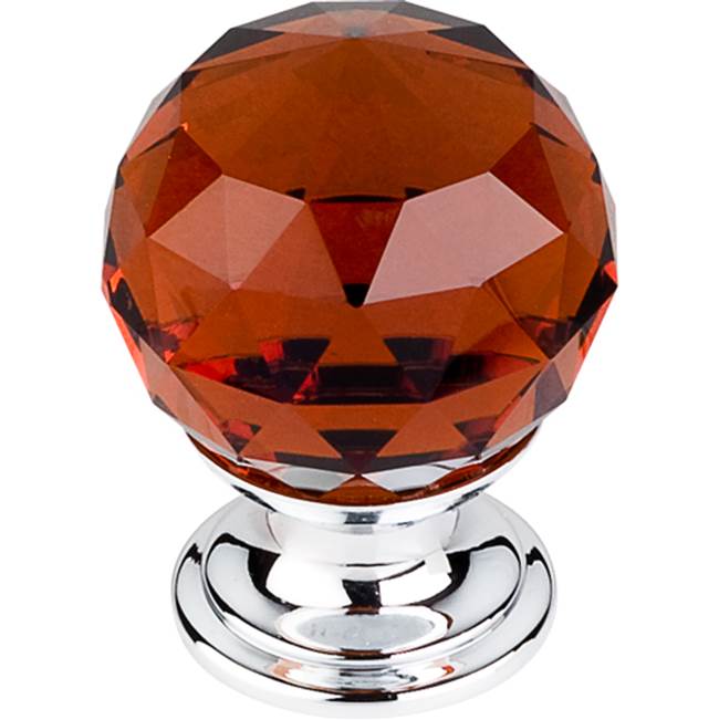 Top Knobs - Wine Crystal Knob 1 1/8 Inch Polished Chrome Base - Polished Chrome