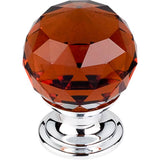 Top Knobs - Wine Crystal Knob 1 1/8 Inch Polished Chrome Base - Polished Chrome